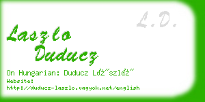 laszlo duducz business card